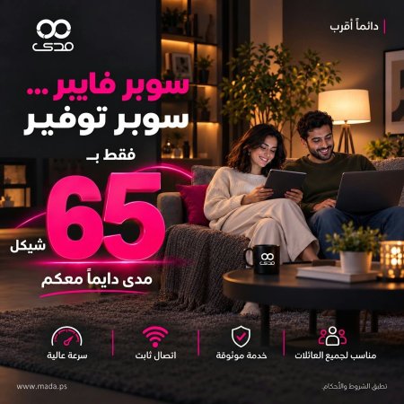 مدى فايبر حملة سوبر فايبر 65 شيكل